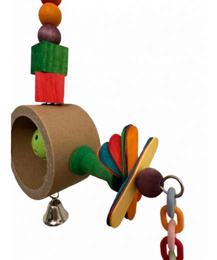 Parrot-Supplies Mr Robot Head Chunky Card Ring With Lolly Sticks Parrot Toy