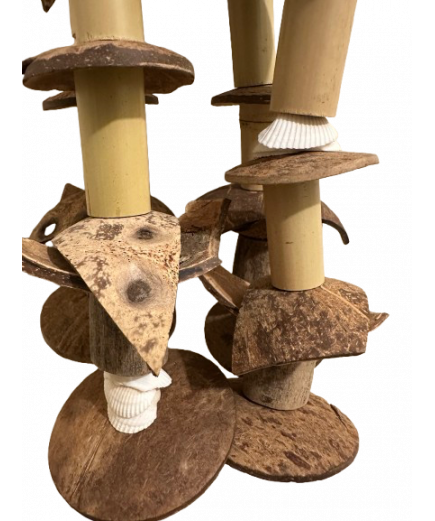 Parrot-Supplies Mega Natural Coconut & Sea Shell Stacker XL Parrot Toy