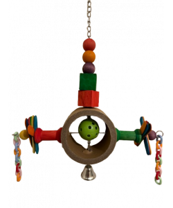 Parrot-Supplies Mr Robot Head Chunky Card Ring With Lolly Sticks Parrot Toy