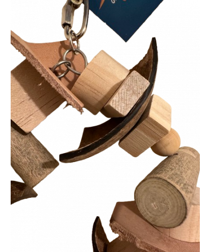 Parrot-Supplies Naturals Wood & Leather Cluster Ring Parrot Toy