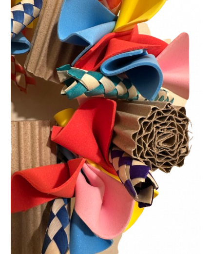 Parrot-Supplies Magical Fun Colourful Card, Woven Leaf & Foam Ring Parrot Toy