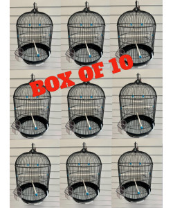 Case Of 10 Round Bird Cages, Parakeet Cages - Black *RRP £299.90*
