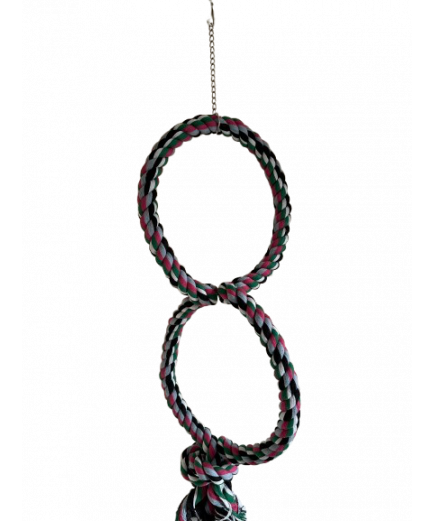 Parrot-Supplies Coloured Double Rope Ring Swing Large Parrot Toy