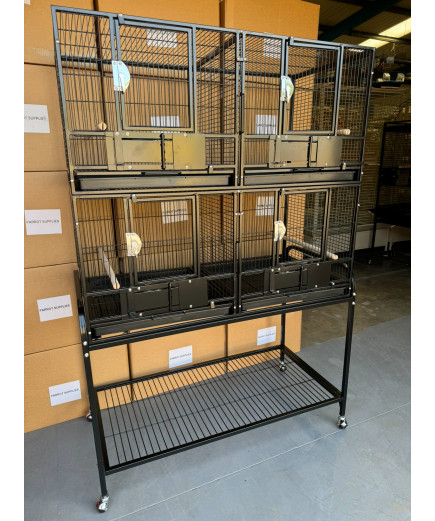 Parrot-Supplies Block Of 4 Breeding / Display Cages - Black