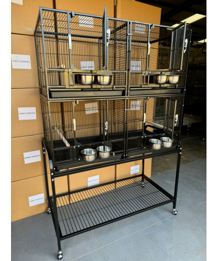 Parrot-Supplies Block Of 4 Breeding / Display Cages - Black