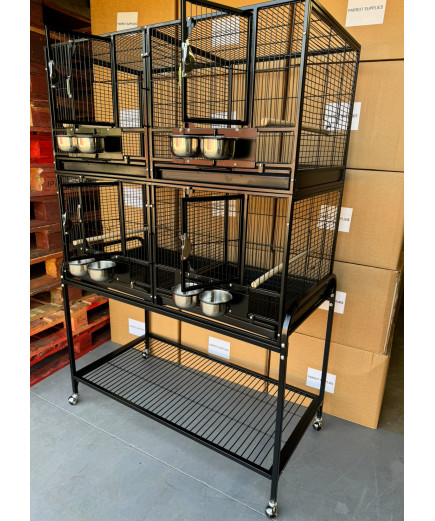 Parrot-Supplies Block Of 4 Breeding / Display Cages - Black