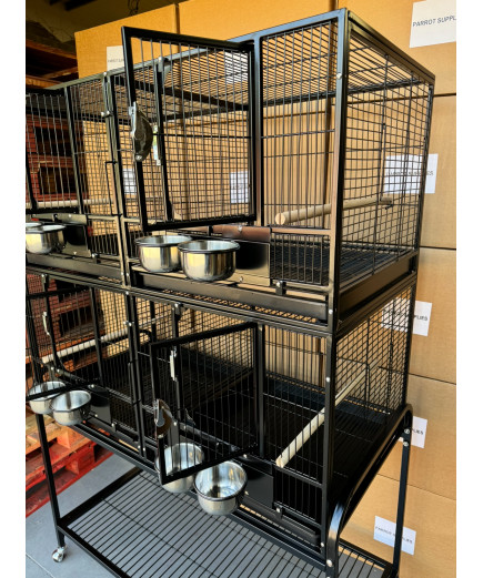 Parrot-Supplies Block Of 4 Breeding / Display Cages - Black