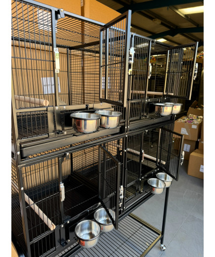 Parrot-Supplies Block Of 4 Breeding / Display Cages - Black