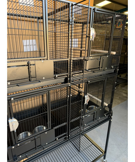 Parrot-Supplies Block Of 4 Breeding / Display Cages - Black