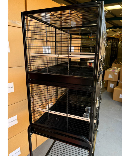 Parrot-Supplies Block Of 4 Breeding / Display Cages - Black