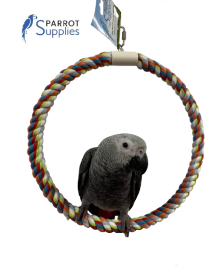 Parrot-Supplies Colourful Rope Ring Parrot Swing Toy