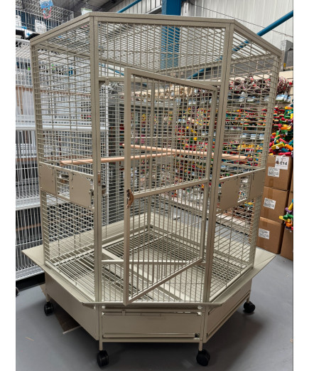 Parrot-Supplies Denver XL Macaw Corner Parrot Cage - Stone