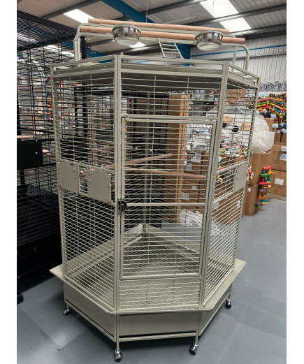 Parrot-Supplies Oklahoma Premium Play Top Corner Parrot Cage - Stone