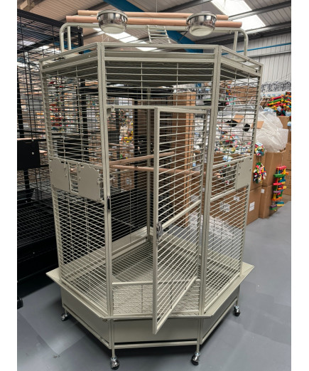 Parrot-Supplies Oklahoma Premium Play Top Corner Parrot Cage - Stone