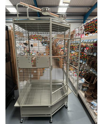 Parrot-Supplies Oklahoma Premium Play Top Corner Parrot Cage - Stone