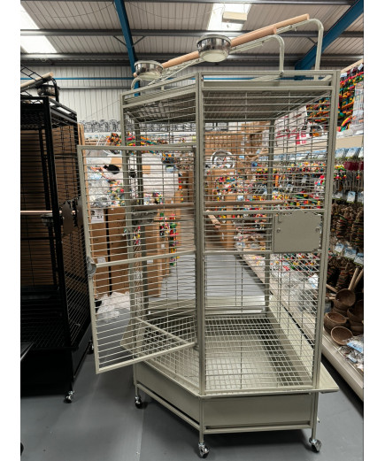 Parrot-Supplies Oklahoma Premium Play Top Corner Parrot Cage - Stone