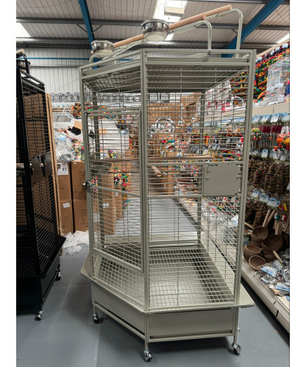 Parrot-Supplies Oklahoma Premium Play Top Corner Parrot Cage - Stone