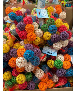 Multi Coloured Munch Balls Parrot Toys! (Pack Of 24) 5cm Diameter 