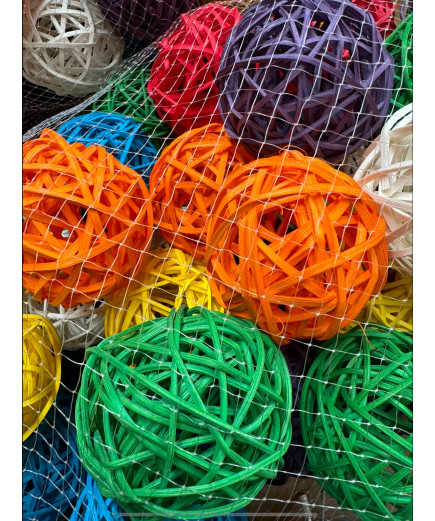 Giant Multi Coloured Munch Balls Parrot Toys! (Pack Of 50) 7.5cm Diameter