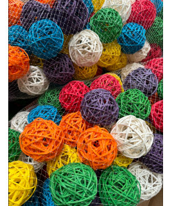 Giant Multi Coloured Munch Balls Parrot Toys! (Pack Of 25) 7.5cm Diameter