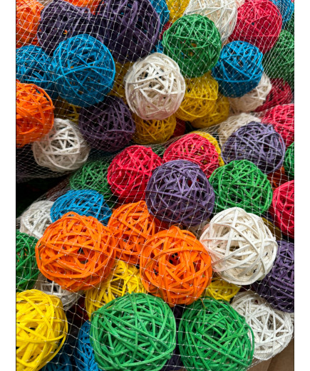 Giant Multi Coloured Munch Balls Parrot Toys! (Pack Of 50) 7.5cm Diameter