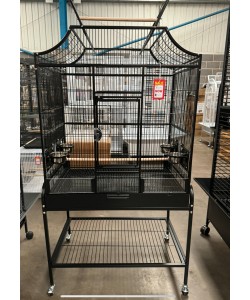Parrot-Supplies Tampa II Open Top Parrot Cage With Stand - Black