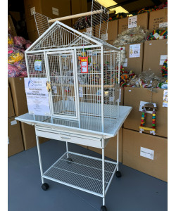 Parrot-Supplies Kansas Open Top Parrot Cage White