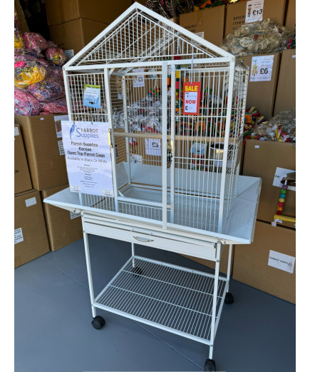 Parrot-Supplies Kansas Open Top Parrot Cage White