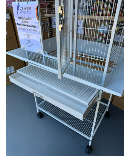 Parrot-Supplies Kansas Open Top Parrot Cage White