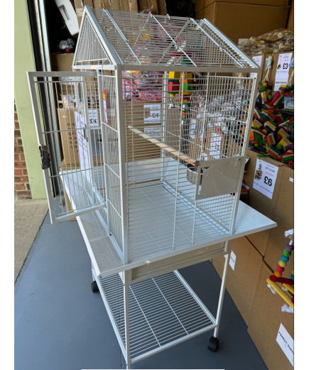 Parrot-Supplies Kansas Open Top Parrot Cage White