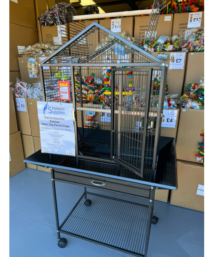 Parrot-Supplies Kansas Open Top Parrot Cage Antique