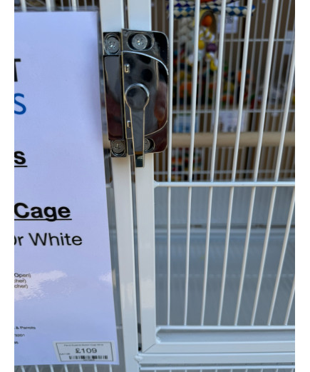 Parrot-Supplies Boston Open Top Parrot Cage With Stand - White