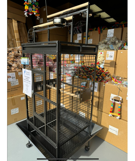 Parrot-Supplies Lakeland Play Top Parrot Cage Black