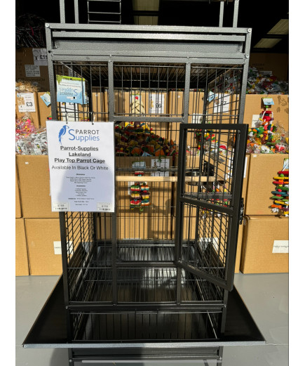 Parrot-Supplies Lakeland Play Top Parrot Cage Black