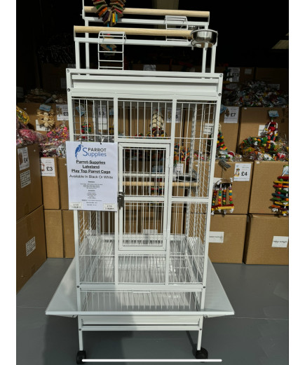 Parrot-Supplies Lakeland Play Top Parrot Cage White