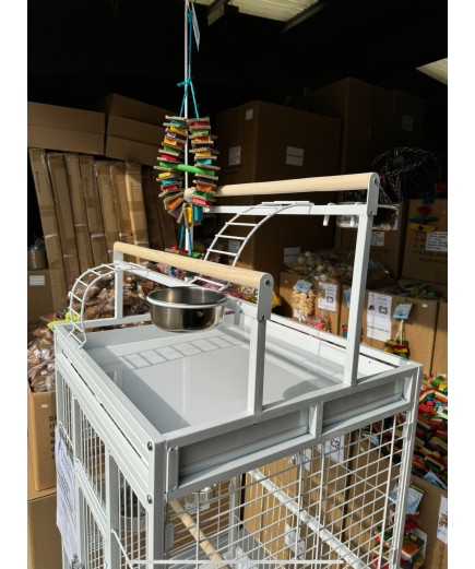Parrot-Supplies Lakeland Play Top Parrot Cage White