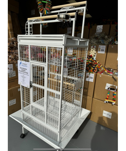 Parrot-Supplies Lakeland Play Top Parrot Cage White