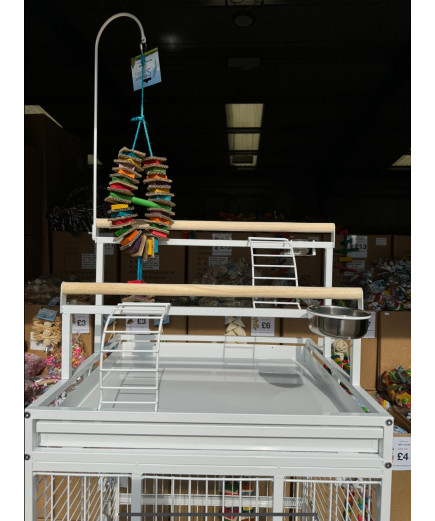Parrot-Supplies Lakeland Play Top Parrot Cage White