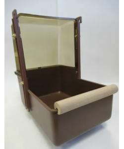 Medium Bird Bath Square & Wooden Perch H 20.5cm x W14.5cm x D21cm