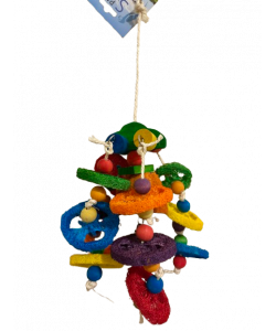 Parrot-Supplies Car Road Trip Coloured Loofah Pieces Parrot Toy 