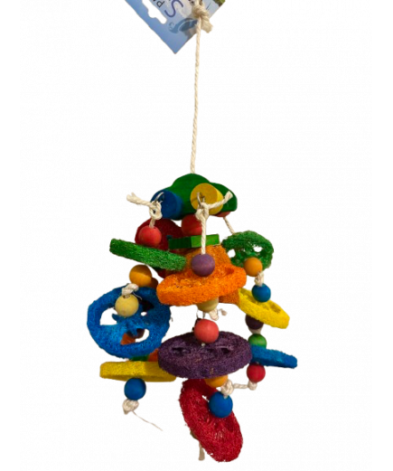 Parrot-Supplies Car Road Trip Coloured Loofah Pieces Parrot Toy 