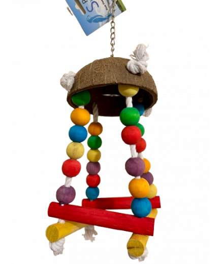 Parrot-Supplies Hidden Bell Coconut Fun Climbing Swing Parrot Toy