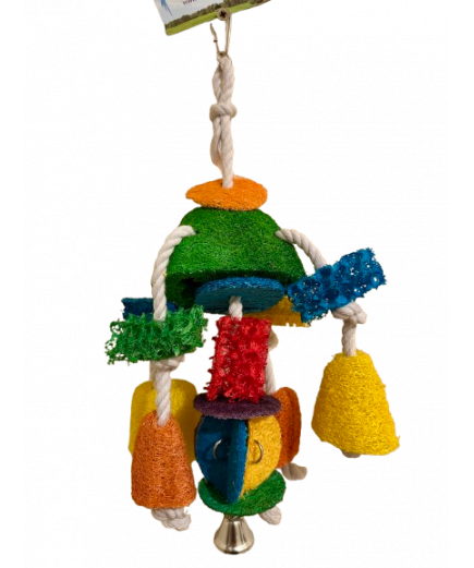 Parrot-Supplies Colourful Loofah Cascade Adventure Parrot Toy