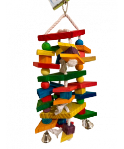 Parrot-Supplies Diamonds Are a Parrots Best Friend Chunky Wood Toy