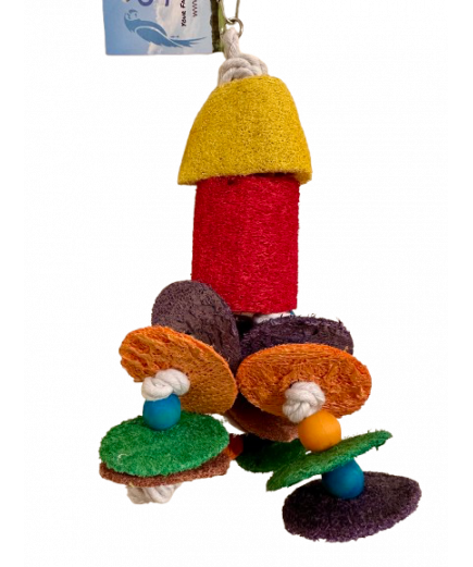 Parrot-Supplies Funky Play Colourful Loofah Parrot Toy