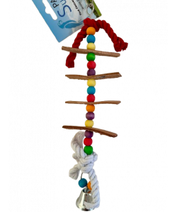 Parrot-Supplies Birdie Buddy Beads And Leather Stacker Parrot Toy