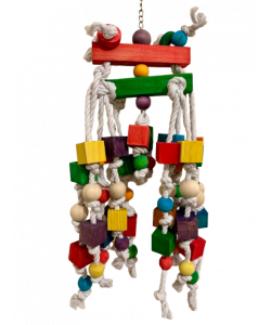 Parrot-Supplies Magic Kingdom Funtastic Wood & Rope XL Parrot Toy