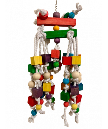 Parrot-Supplies Magic Kingdom Funtastic Wood & Rope XL Parrot Toy