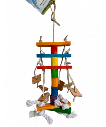 Parrot-Supplies Osceola Wood Rope and Leather Parrot Toy