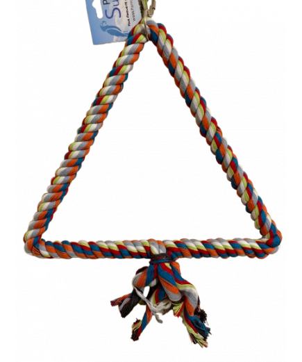 Parrot-Supplies Colourful Triangle Rope Swing Parrot Toy